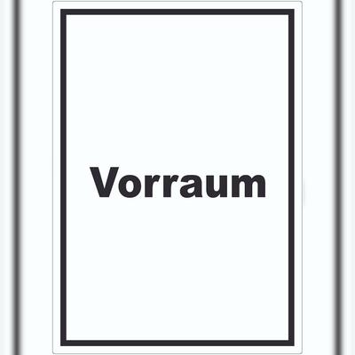HB-Druck Vorraum Aufkleber mit Text Diele Vorzimmer hochkant A2 (420x594mm)