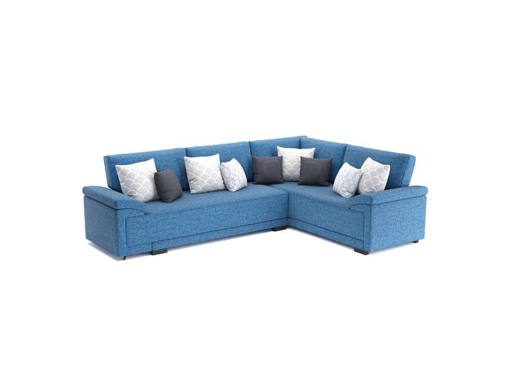 Ecksofa mit Schlaffunktion LYNN rechts blau