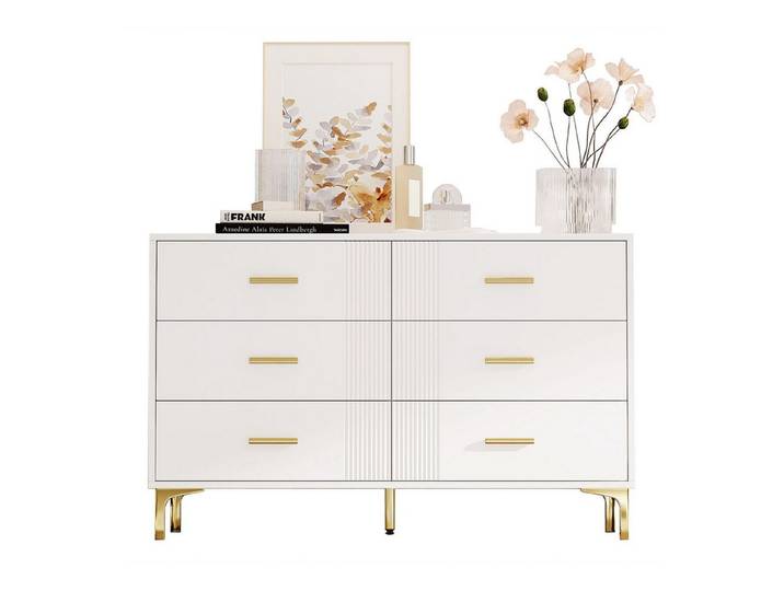 OKWISH Sideboard mit Ausreichend Stauraum (Weiße Türkommode, 1 St)