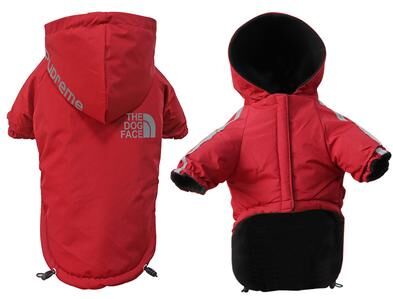 Discount Dollar Deals Reflective Pet Coat, Waterproof Dogs Clothes, Warm Fleece Winter Dog Jacket, Puppy Raincoat, Chihuahua Outfit red m
