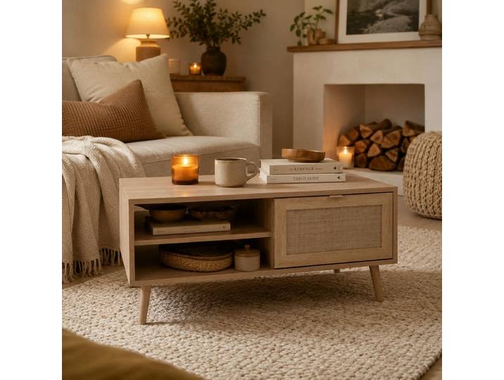 Table basse bohème 1 porte 2 niches SONA