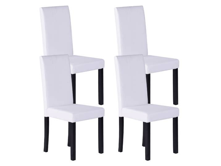 Esszimmerstuhl Leder NICK 4er Set weiss