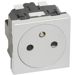 Legrand 278214L Mosaic Steckdose F/B Standard, erhöhter Berührungsschutz Farbe: Aluminium