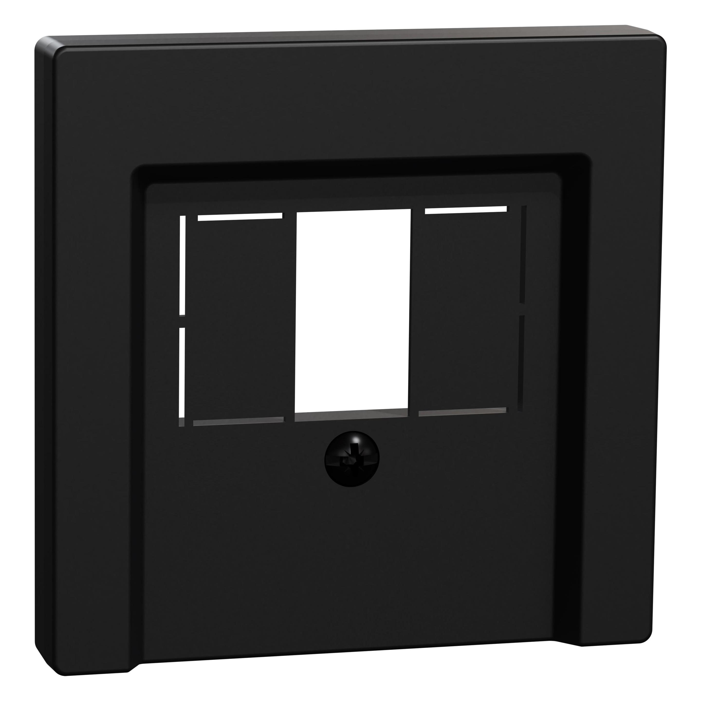 Merten Zentralplatte MEG4250-0403 f.TAE/Audio/USB schwarz matt System M (MEG4250-0403)