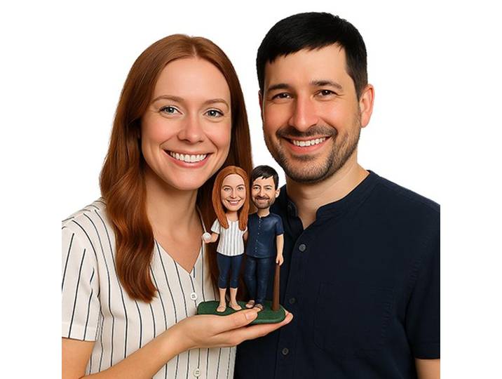 Figurines Bobblehead Personnalisées, Figurines en Argile Personnalisées, Figurine Personnalisée à partir de Photo pour Lui ou Elle, Souvenir Décoratif