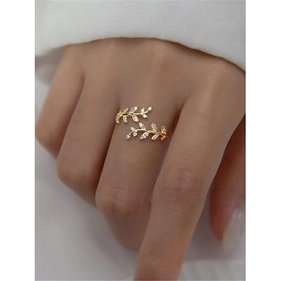Damen Ringe Mode Outdoor Blatt Ring
