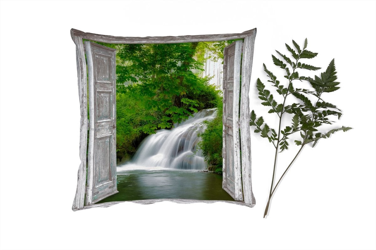 PillowMonkey Sierenkussen Waterval Landschap 45 x 45 cm