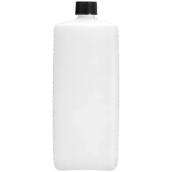 Leere 1 Liter HDPE Kunststoff Vierkant-Flasche inkl. schwarzem Verschluss - 1 Stück