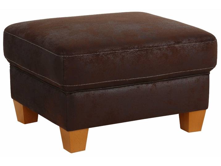 Hocker OTTO HOME Borkum; B: 75cm, Federkern-Polsterung, vielseitig nutzbar , braun (schoko), B:75cm H:46cm T:63cm, Struktur (100% Polyester);Luxus-Microfaser ALTARA NUBUCK (100% Polyester);MELROSE (100% Polyester);Luxus-Microfaser Toro (100% Polyester), Hocker, Hocker, Fußablage & Sitzgelegenheit, frei im Raum stellbar, Massivholzfüße