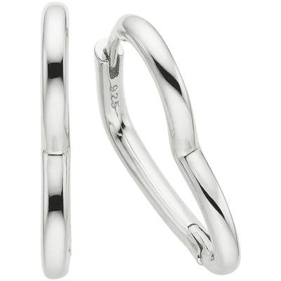 Paar Creolen "Schmuck Geschenk Ohrschmuck Ohrringe Herzform", silber (silberfarben), ANISTON JEWELRY & WATCHES, Ohrringe, Damen, Silber 925 (Sterlingsilber)