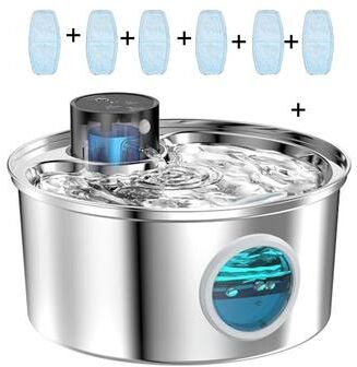 Uplift Essentials Wireless Rechargeable Smart Sensor Stainless Steel Cat Water Fountain pet Water 6chip
