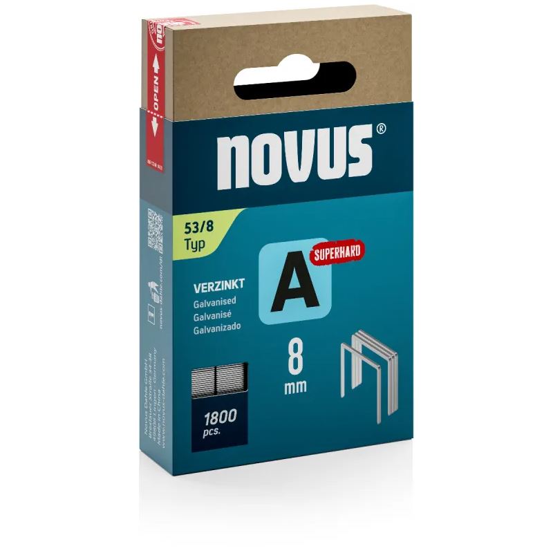 novus 1.800 Tackerklammern 53/8 Feindraht hart 8 mm