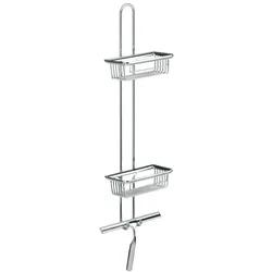 emco system 2 Wandetagere 2 tiefe Körbe, 1 Duschwischer, chrom, 356600108 356600108