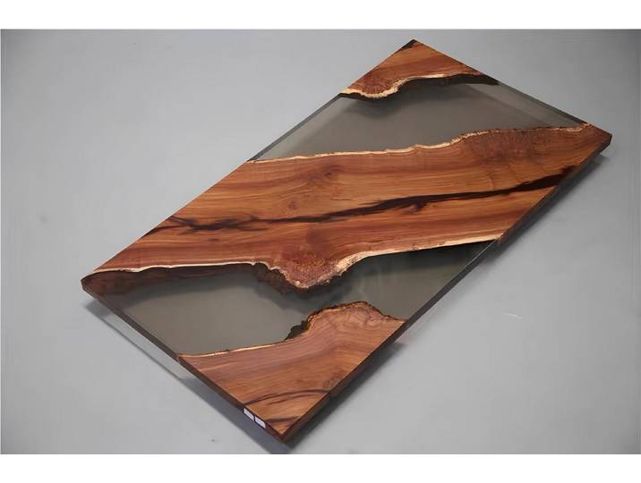 Xlmoebel Esstisch Massiver Holz Tisch mit Epoxidharz-Flussdesign (1-St., Epoxid Esstisch), Hergestellt in Europa