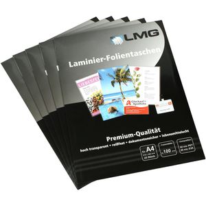 LMG Laminierfolien DIN A4, 100 mic, glänzend, 25 Stück
