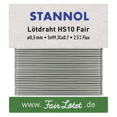 Stannol HS10Fair Lötzinn, bleifrei bleifrei Sn99,3Cu0,7 ROM1 10 g 0.5 mm (Lötzinn) (599114)