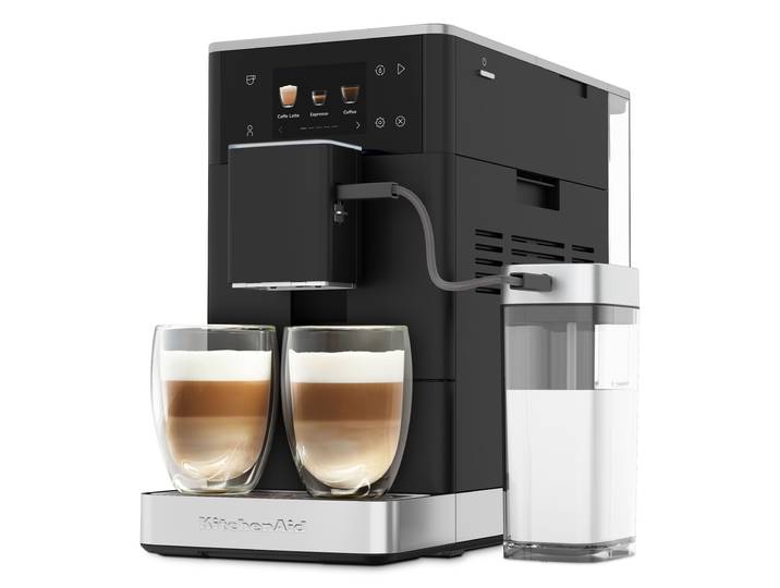 KITCHENAID Kaffeevollautomat 5KES8454E , schwarz (schwarz matt), B:19,5cm H:36cm T:47cm, Kaffeevollautomaten, Zertifiziert von Quiet Mark. Sehr leise bei der Zubereitung, Kaffeevollautomat