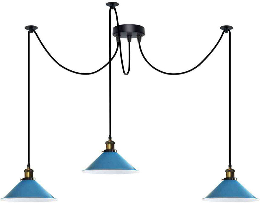 Rio 3 - Light Cone Pendant Blue 20cm H X 20cm W X 20cm D