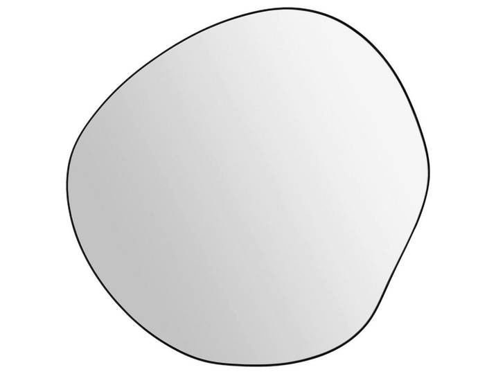 Xora Wandspiegel, Schwarz, Metall, Glas, wellenförmig, 80x80x1.5 cm, Spiegel, Wandspiegel