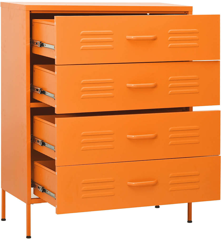 vidaXL Commode Orange 80x35x101,5 cm Acier