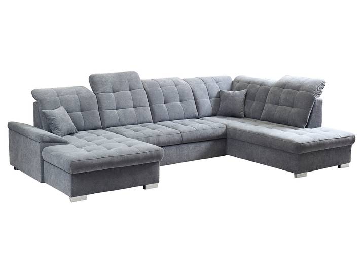 Wohnlandschaft grau Schlaffunktion - 330 cm - Bettkasten - NICOLE