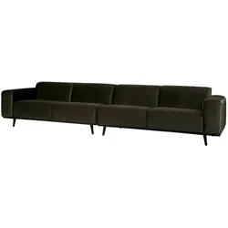 Bigsofa Statement aus Samt, modern und extra groß, waldgrün, 372 cm breit, komfortabel für 5–6 Personen