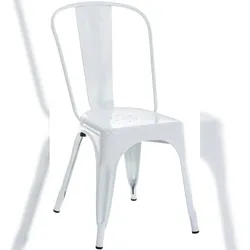 PROREGAL Stapelstuhl FONTANA HxBxT 89x44x48cm Metall Weiß stapelbar
