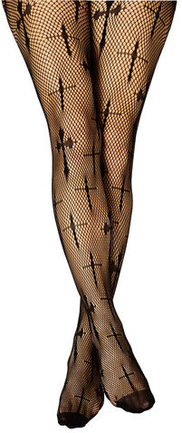 Netzstrumpfhose "Kreuz", schwarz