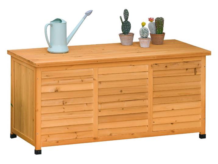 Outsunny Gartenschrank wasserbeständig Tannenholz dauerhaft groß Gelb