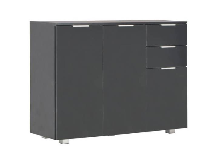 FAF-NEUF* Buffet bas d'entrée Buffet Salon - blanc brillant - 107x35x80 5 cm JUILLET710928