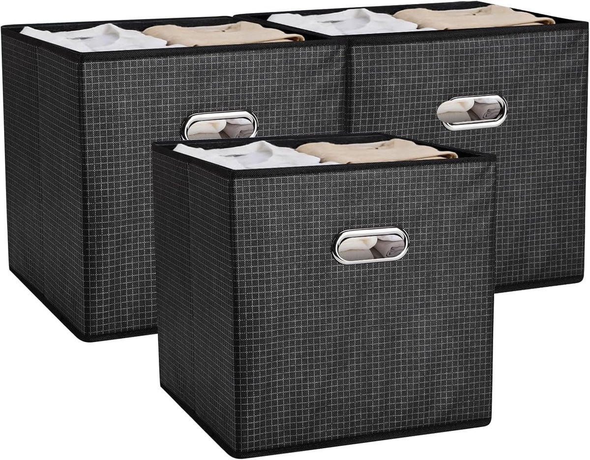 Opvouwbare Opbergdoos met Handvatten en 3 Compartimenten, Textiel, 31 cm