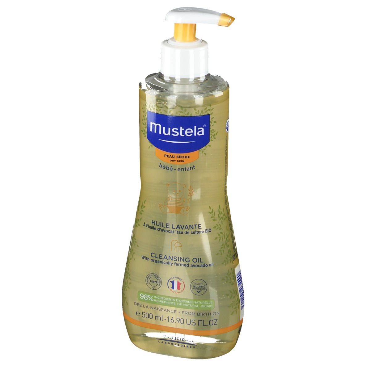 Mustela Reinigende Olie Droge Huid 500 ml Öl