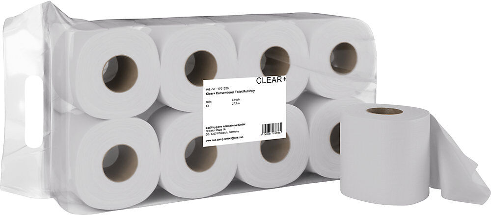 Toilettenpapier Standard Clear+, VE à 64 Rollen, 2-lagig CWS