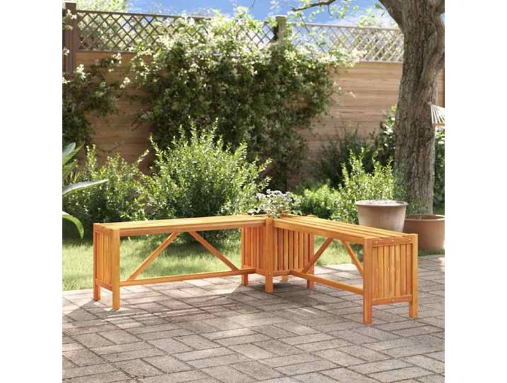 Banc de jardin - - extérieur - bois d'acacia massif - 117 x 117 x 40 cm@853gty52u