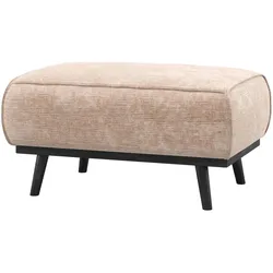 Hocker Statement aus Natur Chenille-Samt, modern und luxuriös, rechteckig, 80 x 55 x 40 cm
