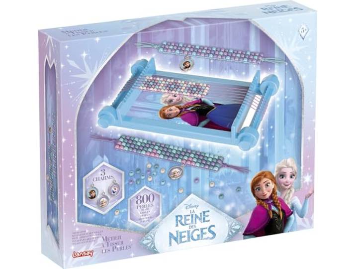 Lansay - Reine des Neiges Métier à Tisser - Kit de Bracelets - Dès 5 Ans Activité Manuelle - Fils\, Perles et Charms Anna et Elsa Inclus - Tissage Facile en Autonomie - Favorise la Concentration
