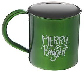 IH Casa Decor Christmas Stainless Steel Mug With Printing Merry & Bright - Set of 2