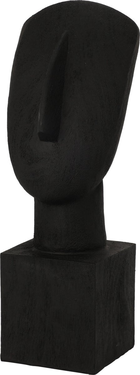 In & Out Deco Abstract Beeld Hoofd - Zwart - Hoogte: 31 cm