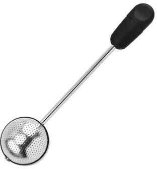 Perfect Picks Market Stainless Steel Tea Infuser, Creative Rotating Spherical Tea Filter Elegant Tea Set Accessory black