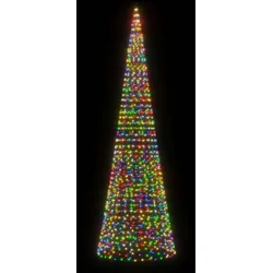vidaXL LED-Weihnachtsbaum für Fahnenmast 1534 LEDs Mehrfarbig 500 cm