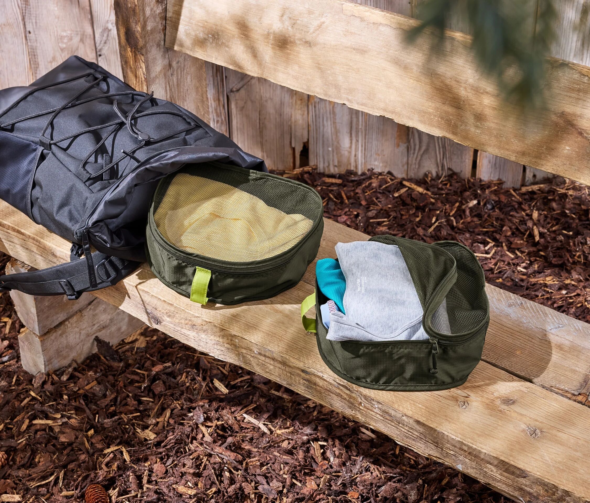 Tchibo - 2 Rucksack-Organizer - grüngelb