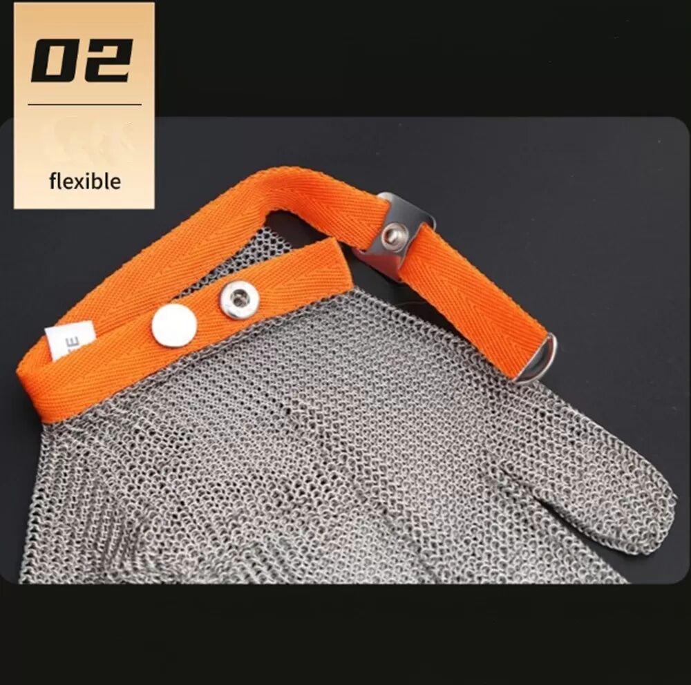 INF 316L Edelstahl Schnittfester Handschuh mit Nylon-Handgelenkband – Verbesserter Handschutz
