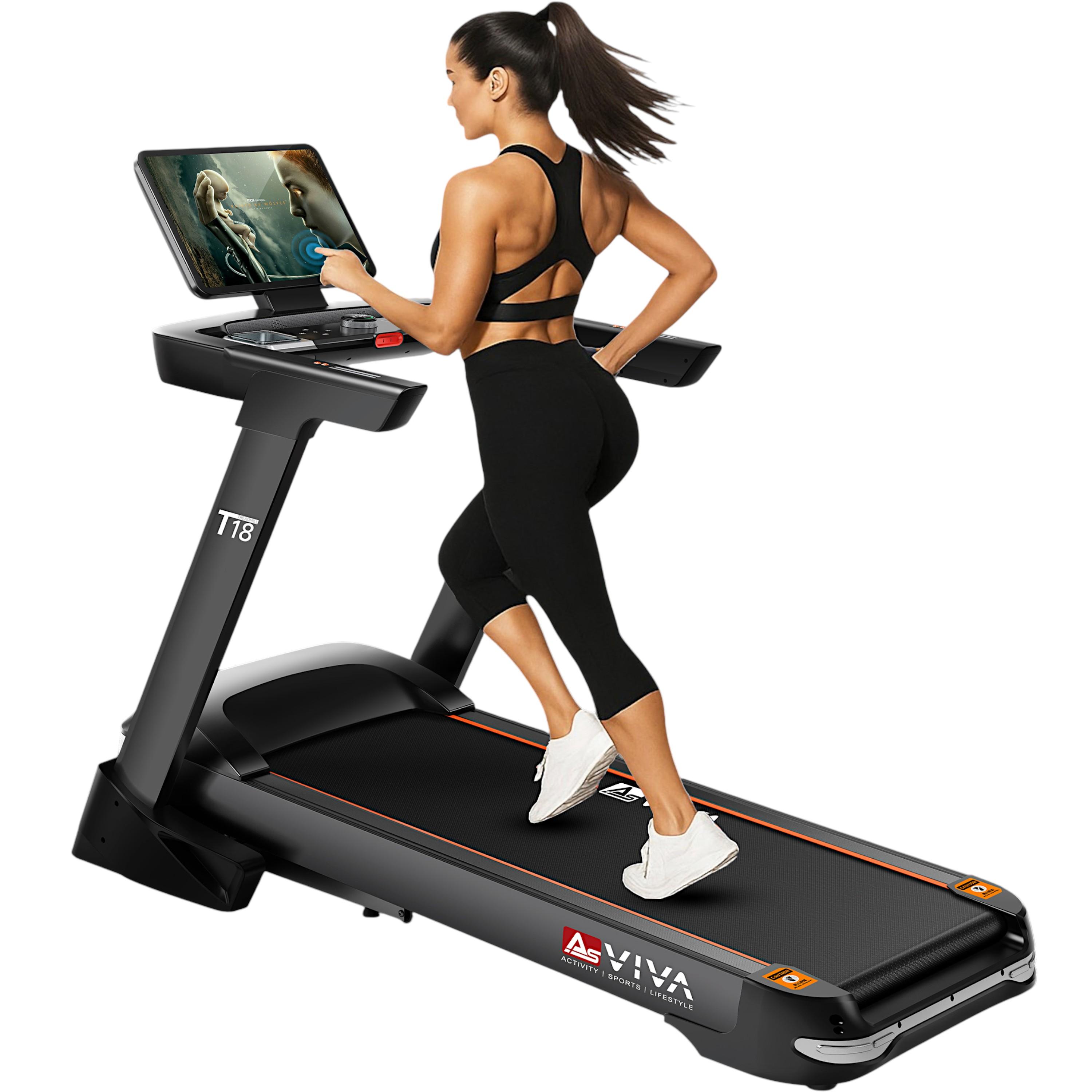 Laufband klappbar AsVIVA T18 Heimtrainer bis 20 km/h 15% Steigung mit Touchscreen Bluetooth bis 150kg für Zuhause