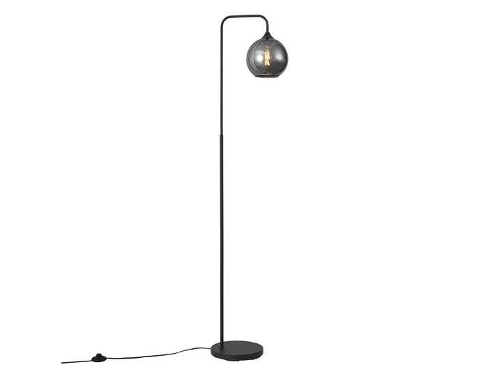 Lampadaire Art Déco Noir avec Verre Fumé - Sandra