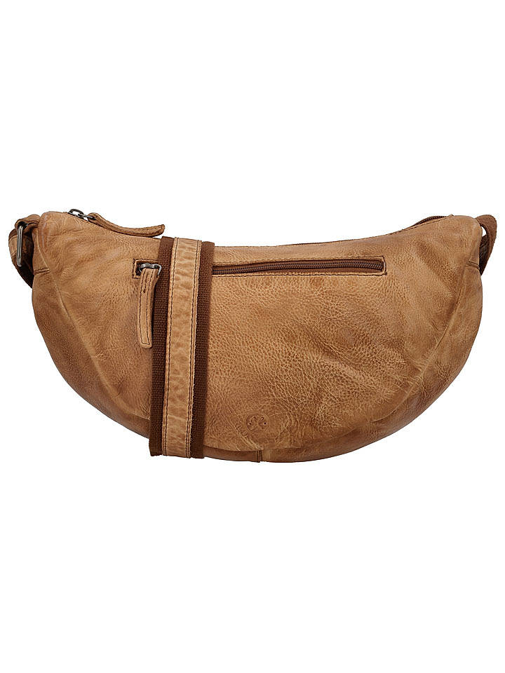HIDE & STITCHES Leder-Brustbeutel in Hellbraun - (B)32 x (H)17 x (T)10 cm - onesize