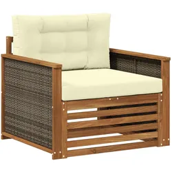 vidaXL, Gartenstühle, Vamenos (Graues Rattan)