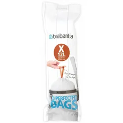 Brabantia Müllbeutel PerfectFit, Abfallbeutel, Beutel, Codierung X, Weiß, 10-12 L, 20 Stück, 116728