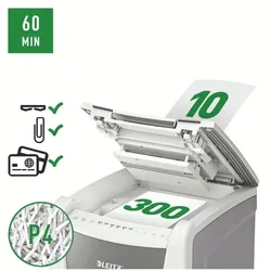 Leitz IQ Aktenvernichter »Office 300« P4 weiß, 23x80.6x46.5 cm