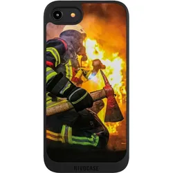 Nivocase Handyhülle für Apple iPhone 8 Hülle NIVOpure Case Schwarz Feuer Feuerwehr Lebensretter (Apple iPhone 8), Smartphone Hülle, Schwarz