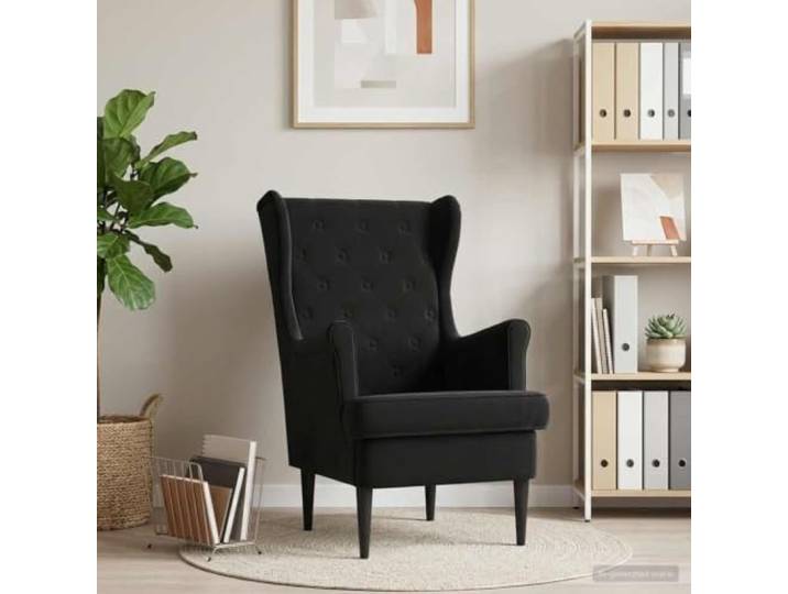 YUTAASU Modern Velvet Accent Chair Black Wood Legs Removable Cushion, Sturdy Metal Frame, Mid-Century Style, Easy Assembly for Living Room